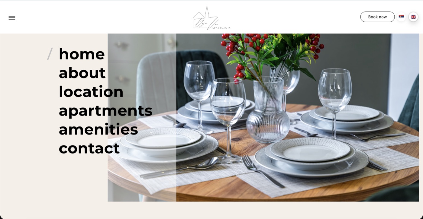 Snimak ekrana sajta DejaVu Apartments