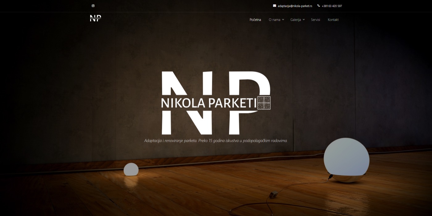 Snimak ekrana sajta Nikola Parketi